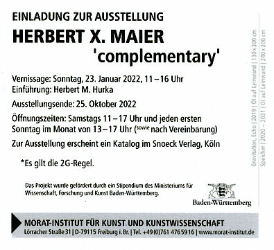 Ausstellung Herbert X. Maier  Morat Institut Freiburg